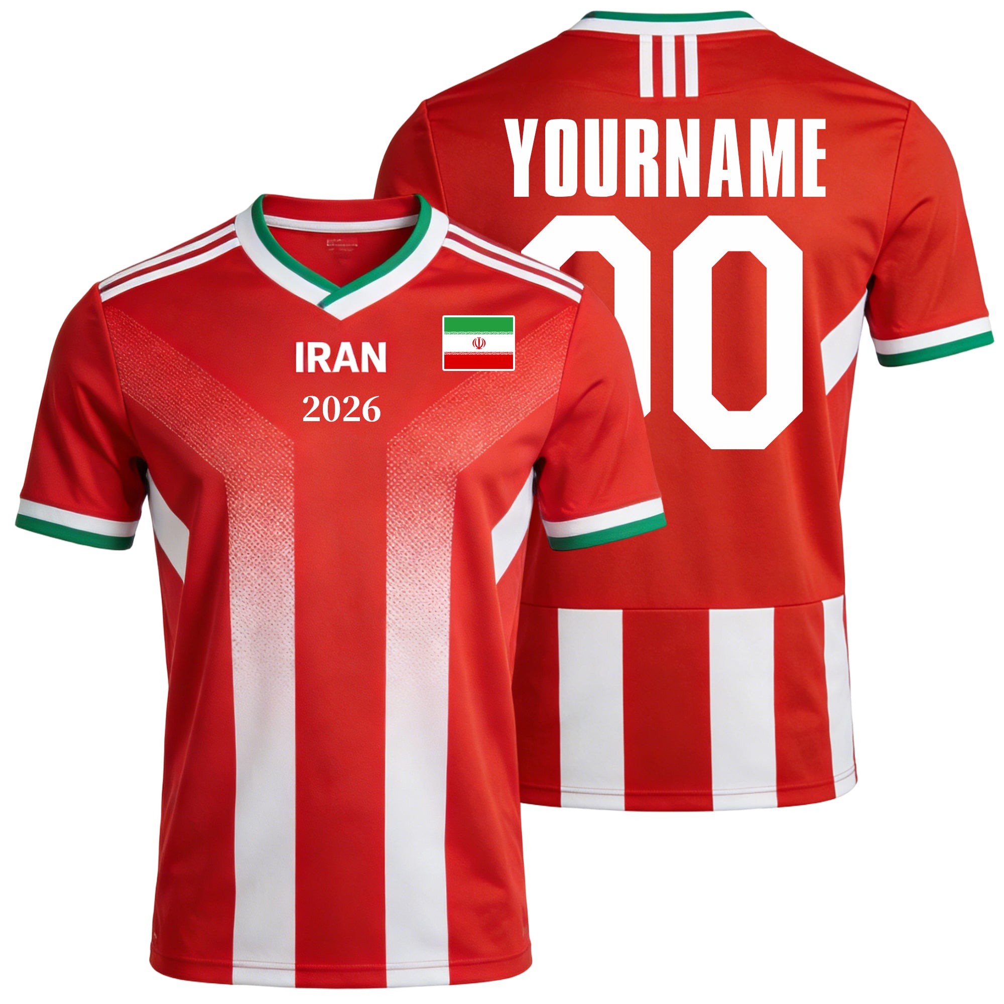 Custom Iran Soccer Jersey – Personalized Name & Number Football Shirt:2026 Cup Kids Youths Mens Womens Fans