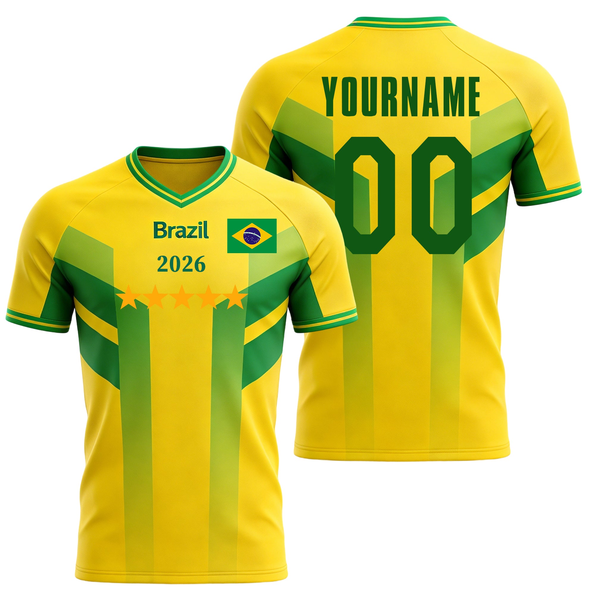 Custom Kids Youths Mens Womens Brazil 2026 Cup T Shirts Soccer Jersey For Fans