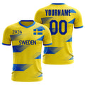 Custom Sweden Soccer Jersey – Personalized Name & Number Football Shirt:2026 Cup Kids Youths Mens Womens Fans