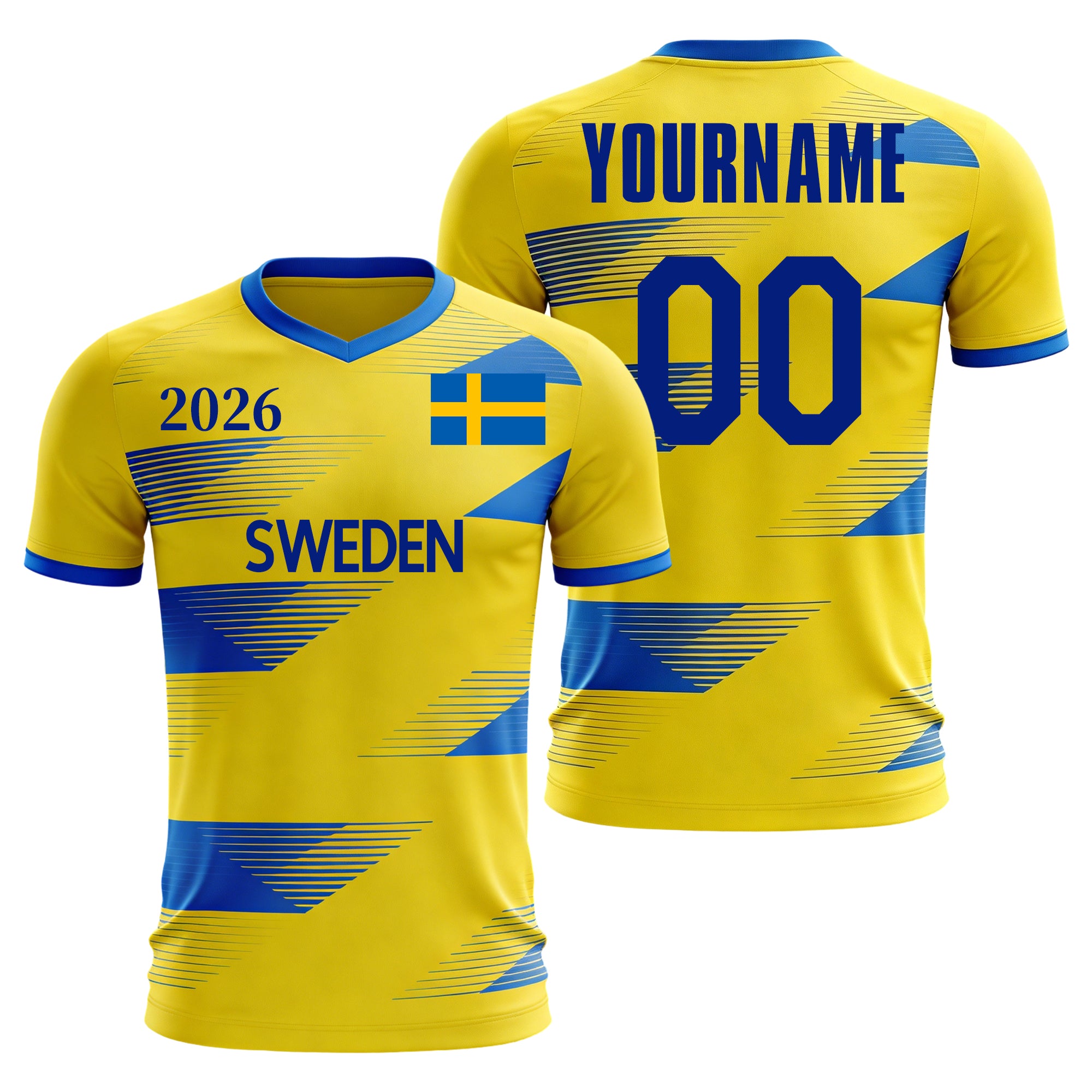Custom Sweden Soccer Jersey – Personalized Name & Number Football Shirt:2026 Cup Kids Youths Mens Womens Fans