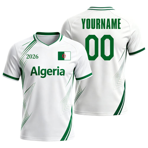Custom Algeria Soccer Jersey – Personalized Name & Number Football Shirt:2026 Cup Kids Youths Mens Womens Fans