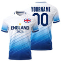 Custom England Soccer Jersey – Personalized Name & Number Football Shirt:2026 Cup Kids Youths Mens Womens Fans