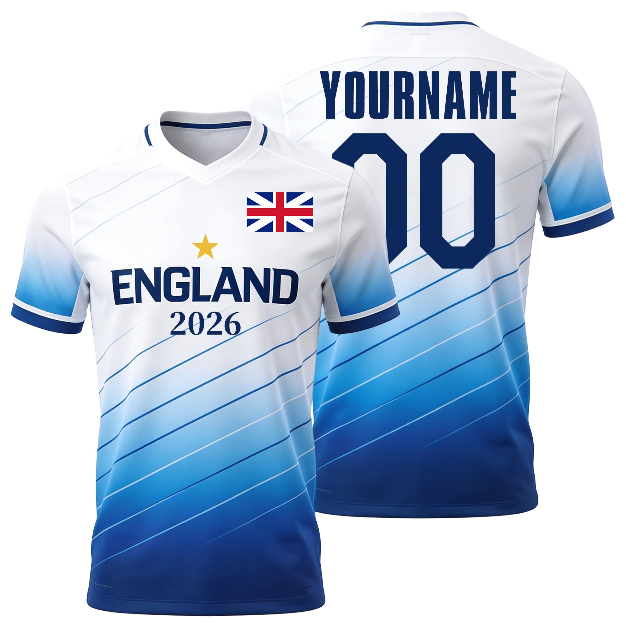 Custom England Soccer Jersey – Personalized Name & Number Football Shirt:2026 Cup Kids Youths Mens Womens Fans