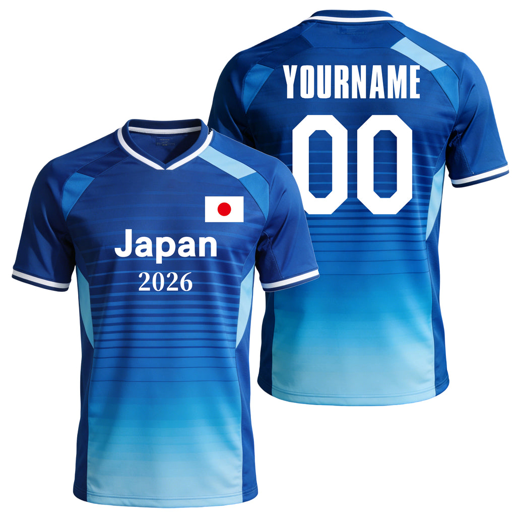 Custom Japan Soccer Jersey – Personalized Name & Number Football Shirt:2026 Cup Kids Youths Mens Womens Fans