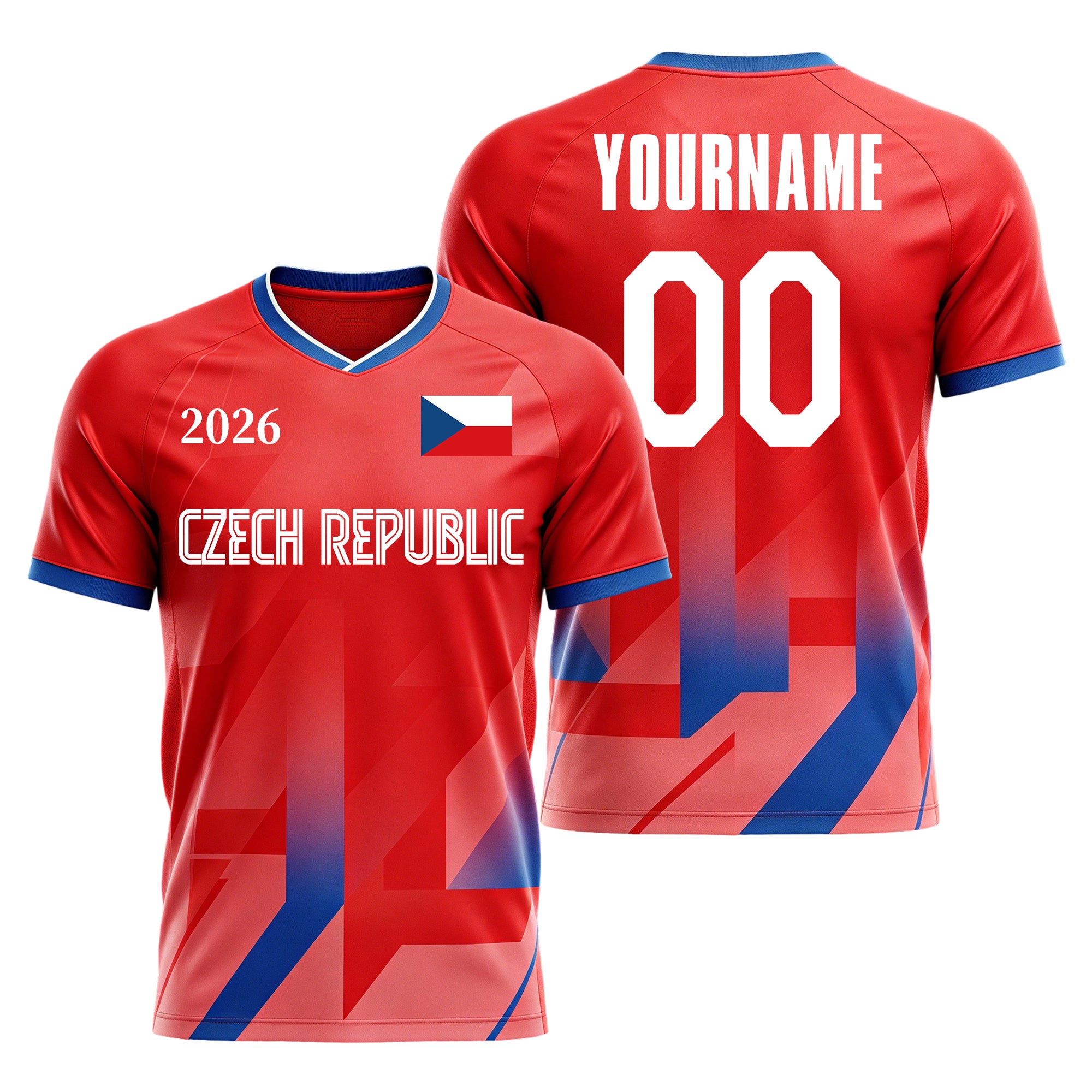 Custom Czech Republic Soccer Jersey – Personalized Name & Number Football Shirt:2026 Cup Kids Youths Mens Womens Fans