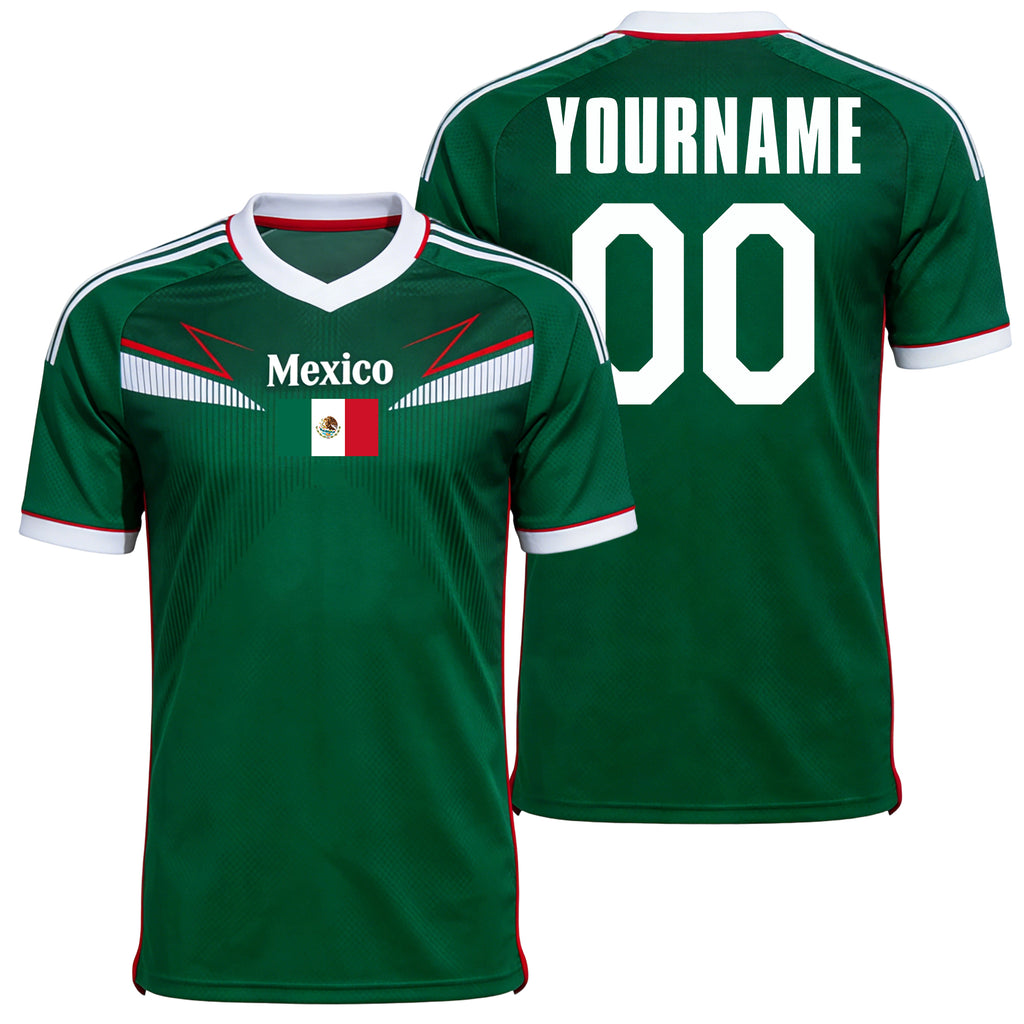 Custom Mexico Soccer Jersey – Personalized Name & Number Football Shirt:2026 Cup Kids Youths Mens Womens Fans
