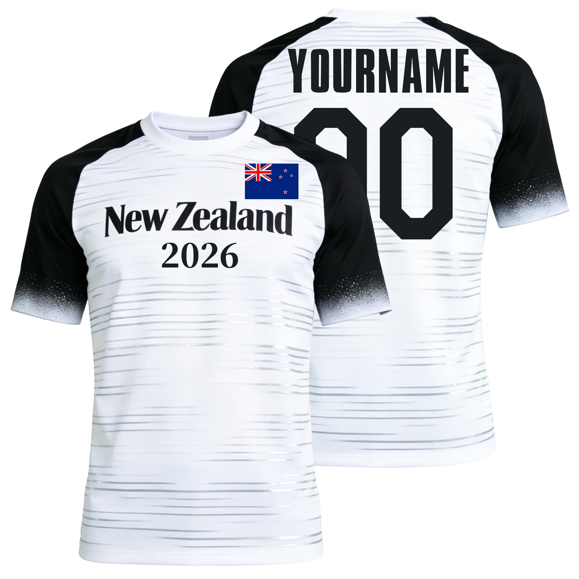 Custom New Zealand Soccer Jersey – Personalized Name & Number Football Shirt:2026 Cup Kids Youths Mens Womens Fans