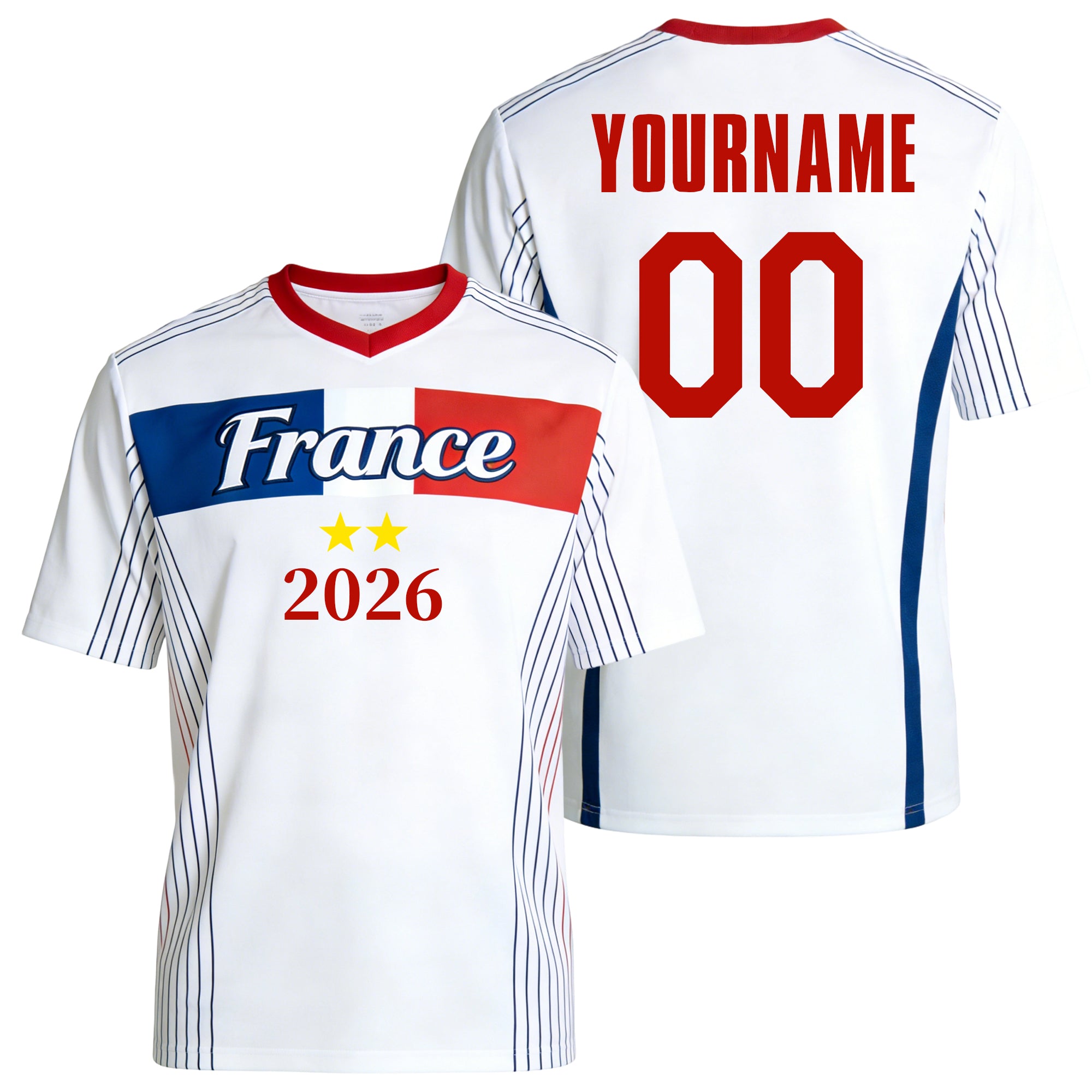Custom France Soccer Jersey – Personalized Name & Number Football Shirt:2026 Cup Kids Youths Mens Womens Fans