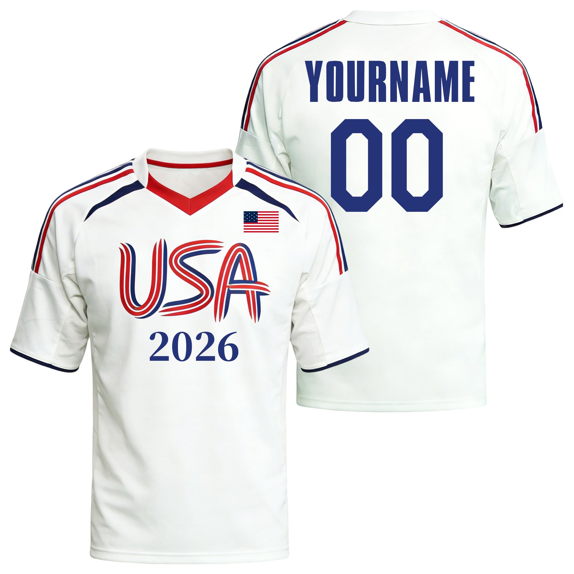 Custom USA Soccer Jersey – Personalized Name & Number Football Shirt:2026 Cup Kids Youths Mens Womens Fans