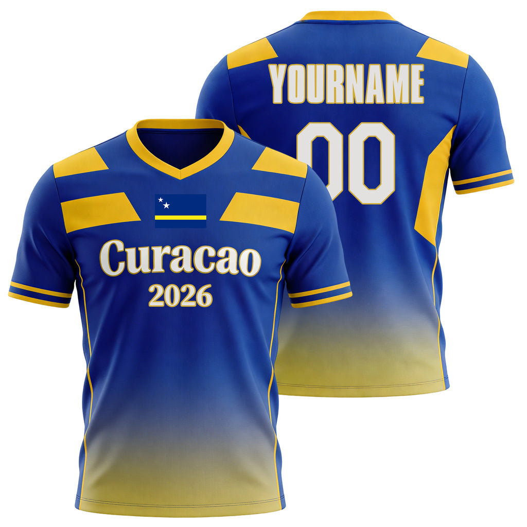 Custom Curaçao Soccer Jersey – Personalized Name & Number Football Shirt:2026 Cup Kids Youths Mens Womens Fans