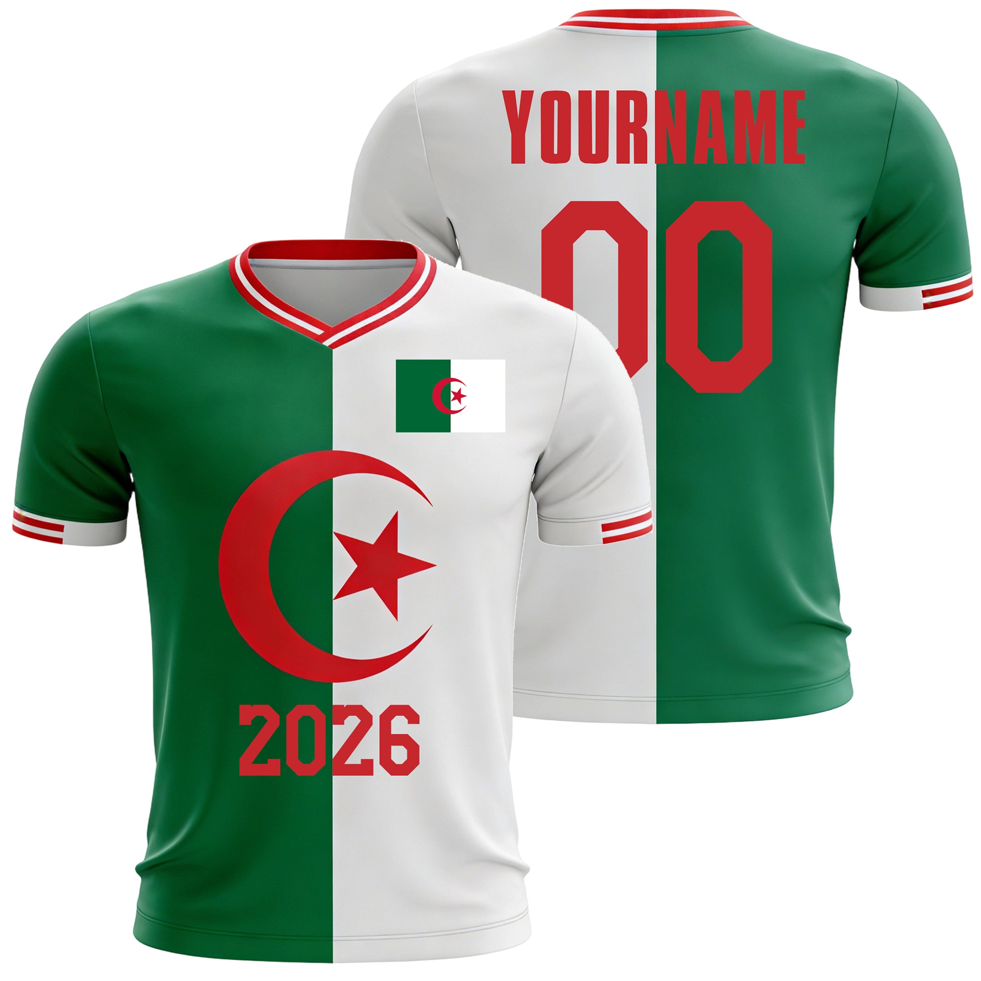 Custom Kids Youths Mens Womens Algeria 2026 Cup T Shirts Soccer Jersey For Fans