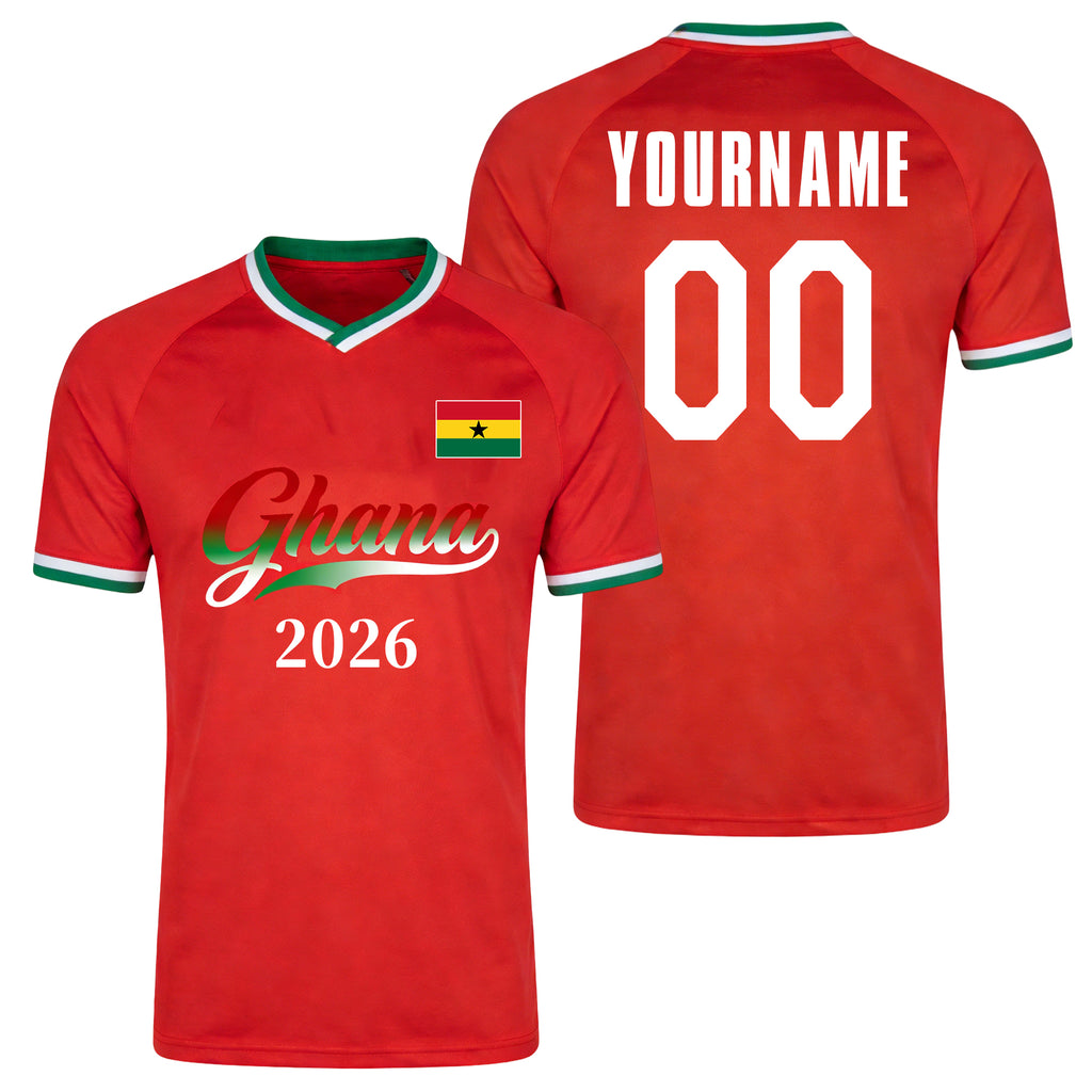 Custom Ghana Soccer Jersey – Personalized Name & Number Football Shirt:2026 Cup Kids Youths Mens Womens Fans