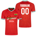 Custom Ghana Soccer Jersey – Personalized Name & Number Football Shirt:2026 Cup Kids Youths Mens Womens Fans