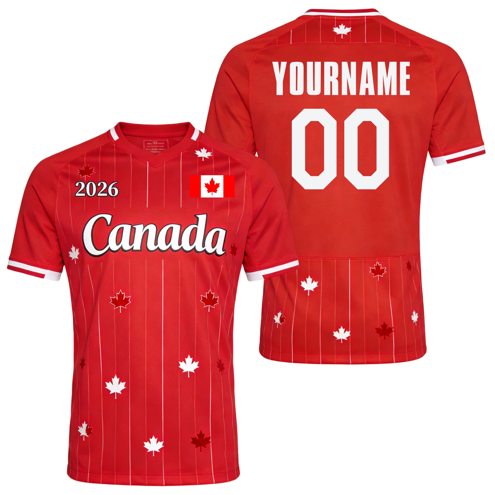 Custom Canada Soccer Jersey – Personalized Name & Number Football Shirt:2026 Cup Kids Youths Mens Womens Fans