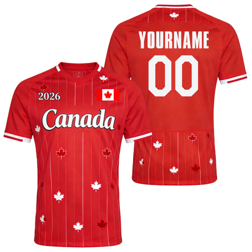 Custom Canada Soccer Jersey – Personalized Name & Number Football Shirt:2026 Cup Kids Youths Mens Womens Fans