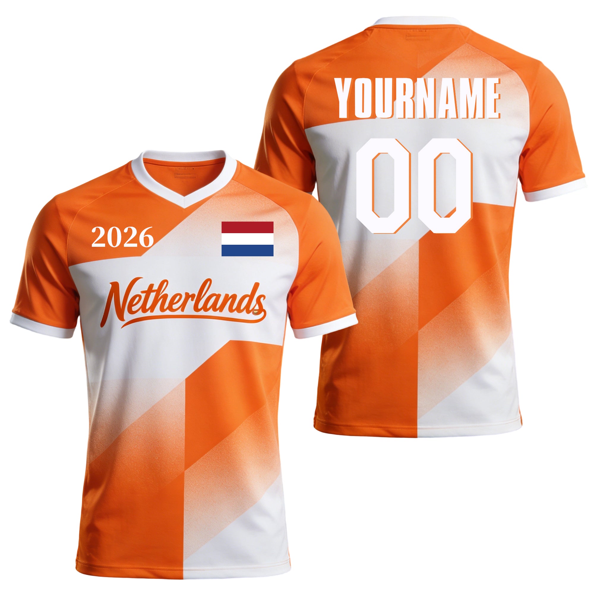 Custom Netherlands Soccer Jersey – Personalized Name & Number Football Shirt:2026 Cup Kids Youths Mens Womens Fans