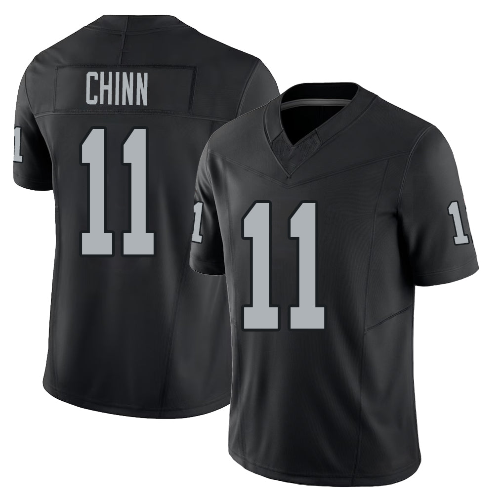 Las Vegas #11 Chinn Player Football V Neck Short Sleeve Balck Jersey Jeremy For Men Youth Women Gift
