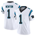 Carolina #1 Newton Player Football V Neck Short Sleeve White Jersey Cam For Men Youth Women Gift
