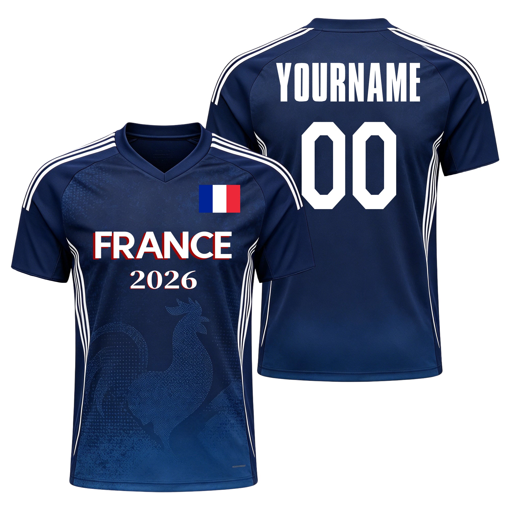 Custom France Soccer Jersey – Personalized Name & Number Football Shirt:2026 Cup Kids Youths Mens Womens Fans