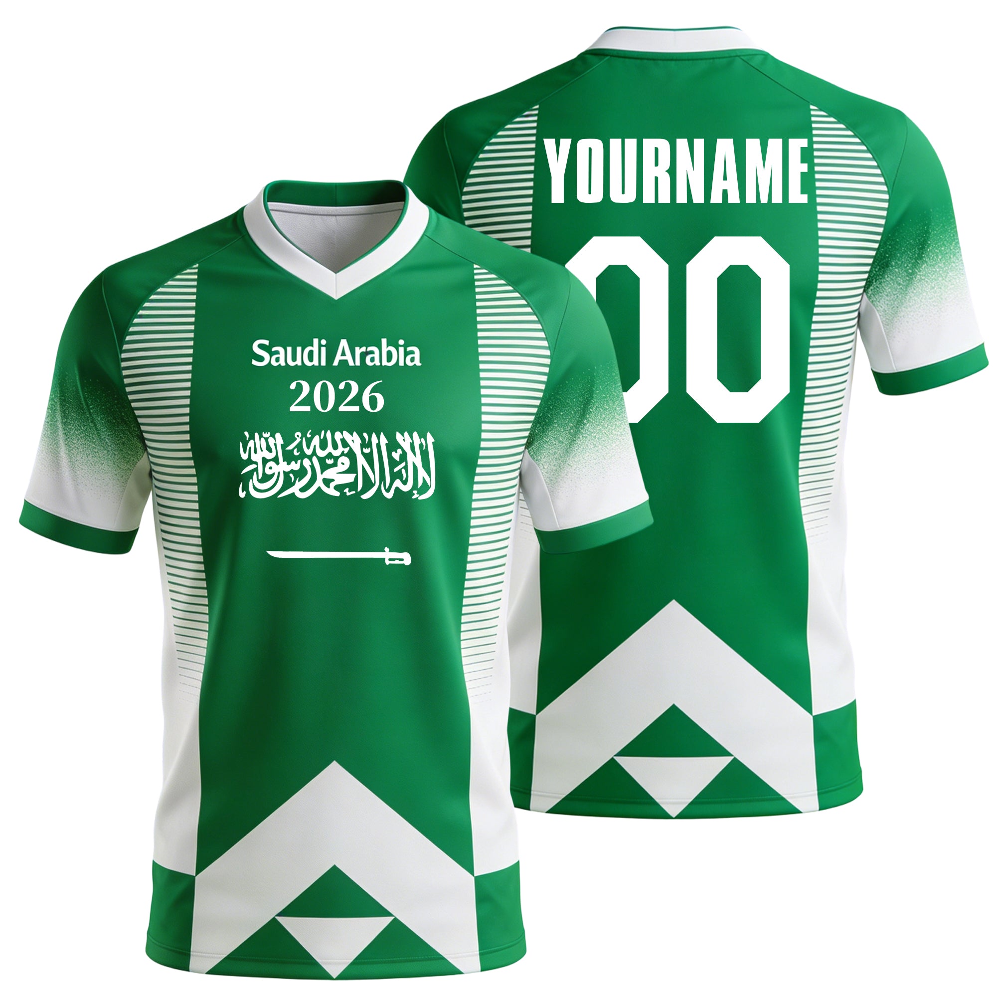Custom Saudi Arabia Soccer Jersey – Personalized Name & Number Football Shirt:2026 Cup Kids Youths Mens Womens Fans