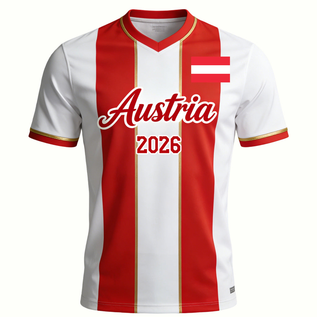 Custom Kids Youths Mens Womens Austria 2026 Cup T Shirts Soccer Jersey For Fans