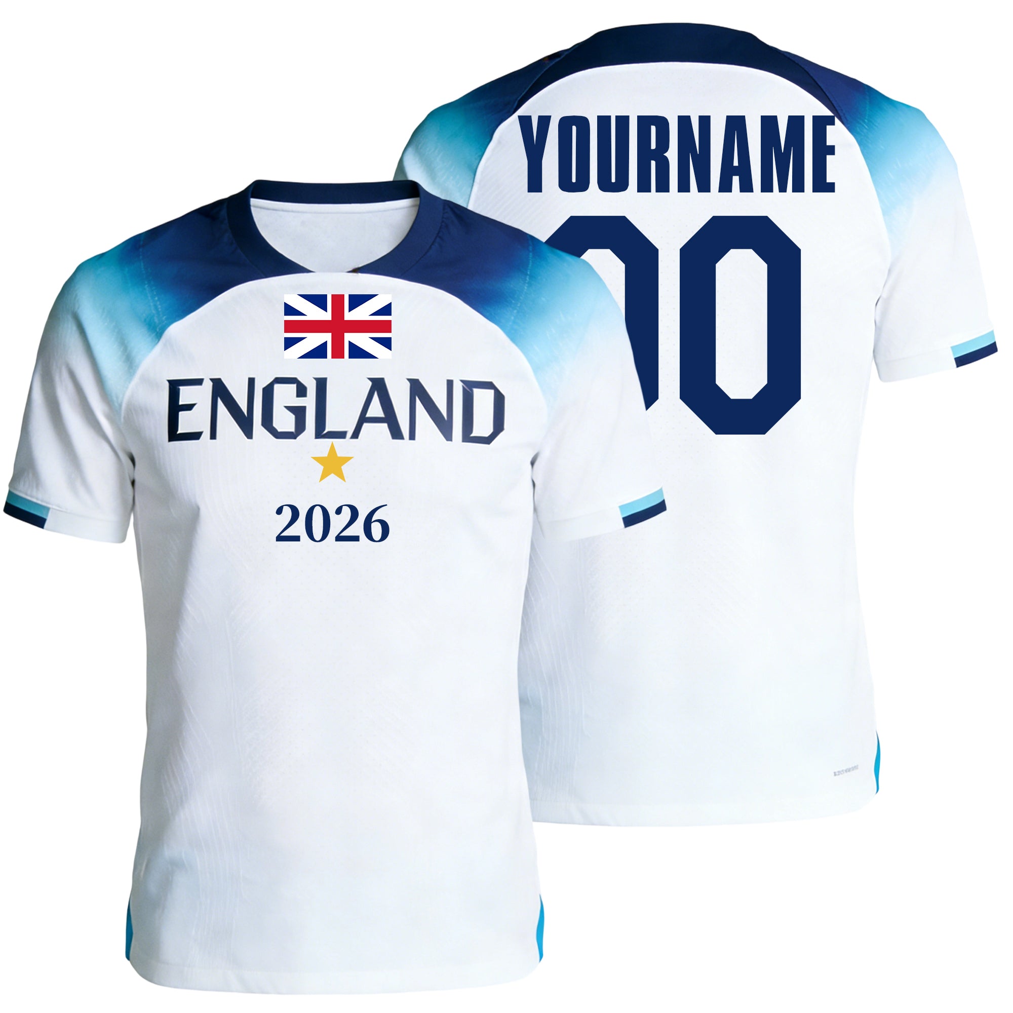 Custom England Soccer Jersey – Personalized Name & Number Football Shirt:2026 Cup Kids Youths Mens Womens Fans