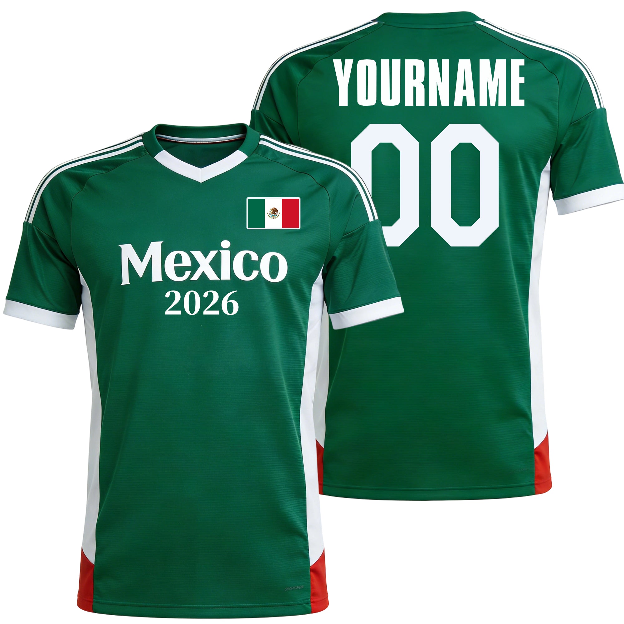 Custom Mexico Soccer Jersey – Personalized Name & Number Football Shirt:2026 Cup Kids Youths Mens Womens Fans