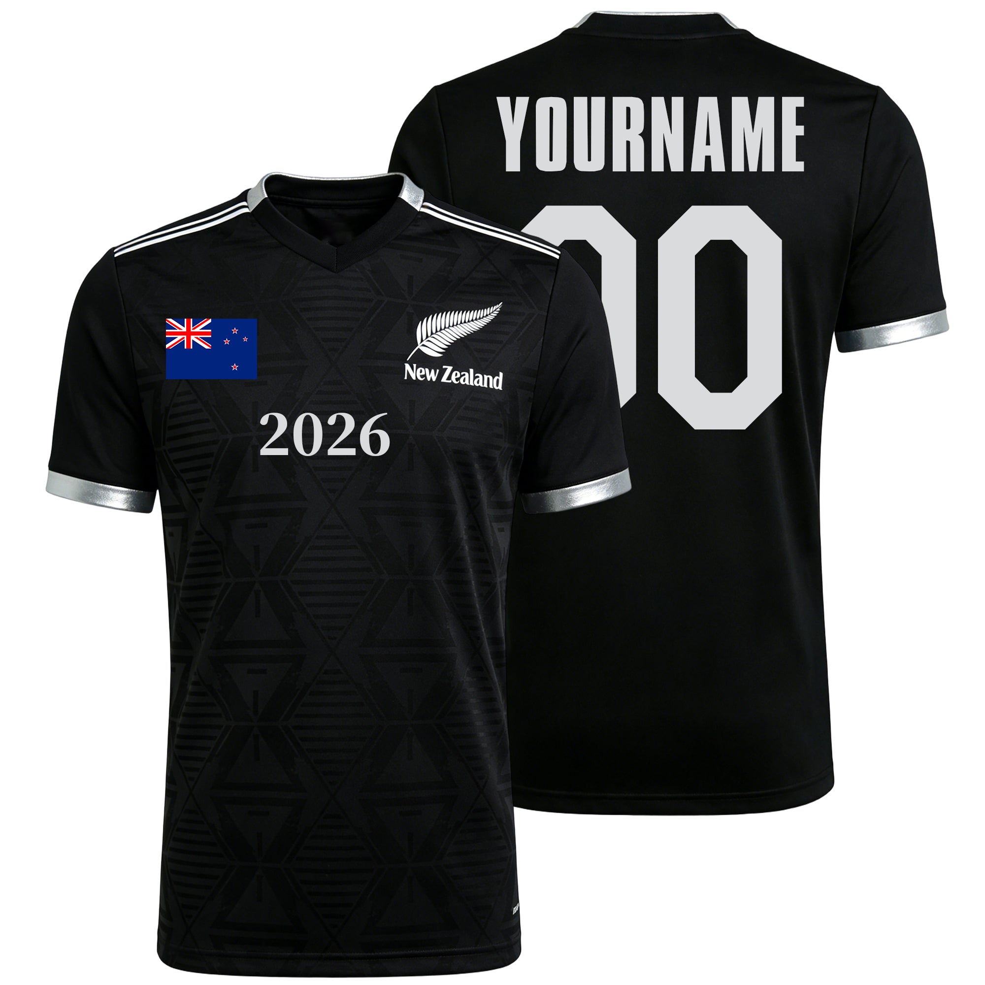 Custom New Zealand Soccer Jersey – Personalized Name & Number Football Shirt:2026 Cup Kids Youths Mens Womens Fans