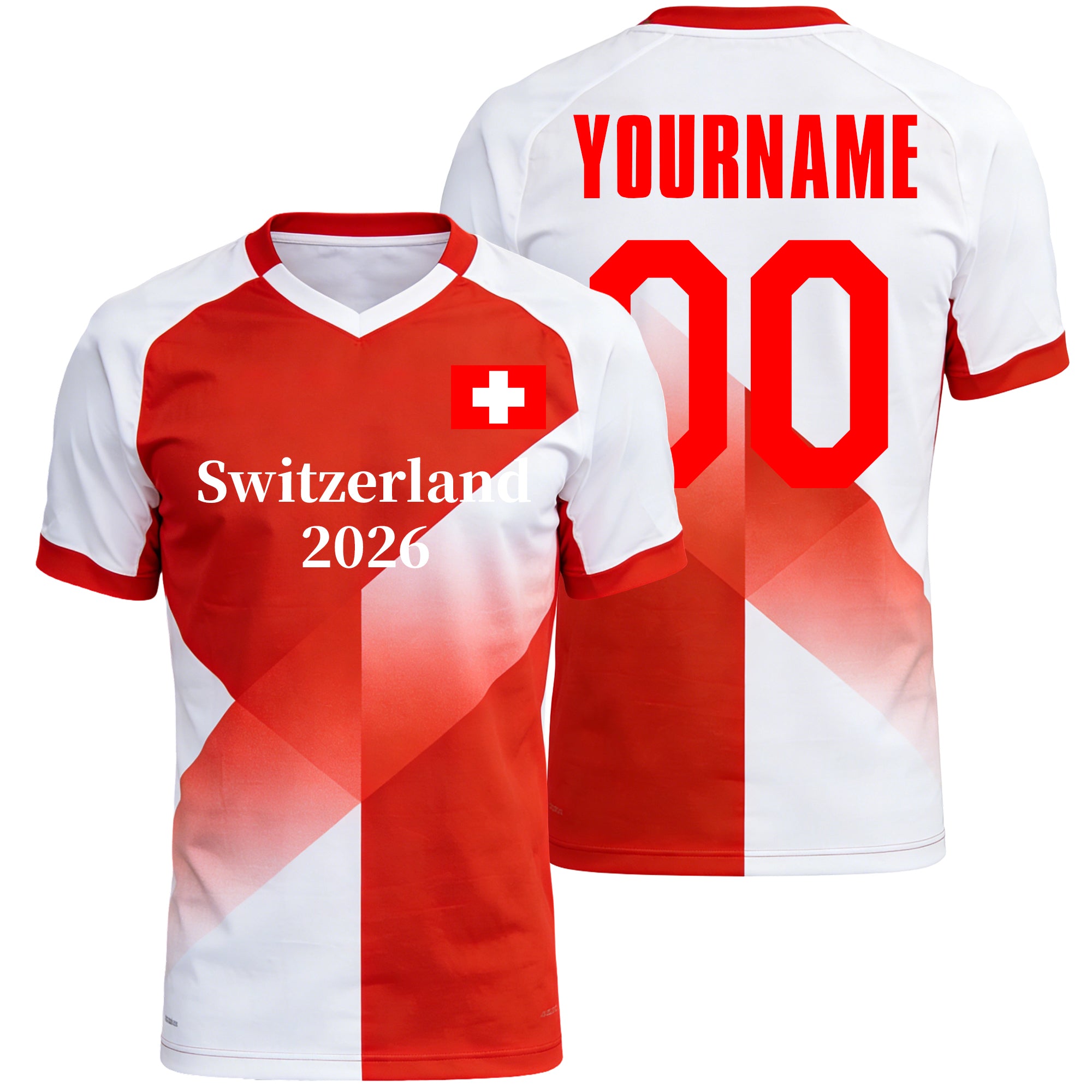 Custom Switzerland Soccer Jersey – Personalized Name & Number Football Shirt:2026 Cup Kids Youths Mens Womens Fans