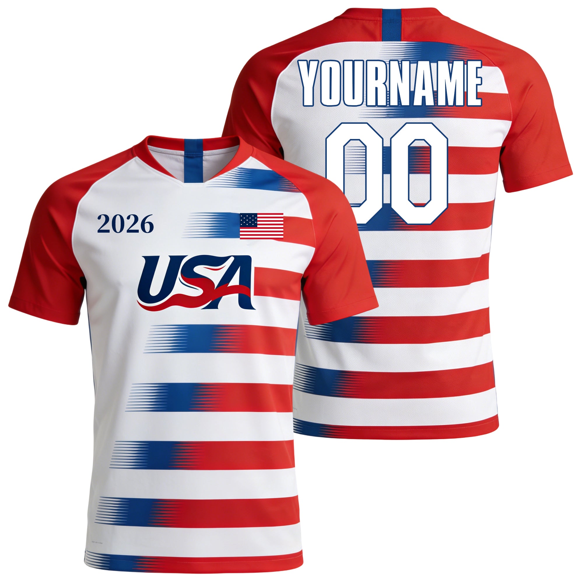Custom USA Soccer Jersey – Personalized Name & Number Football Shirt:2026 Cup Kids Youths Mens Womens Fans