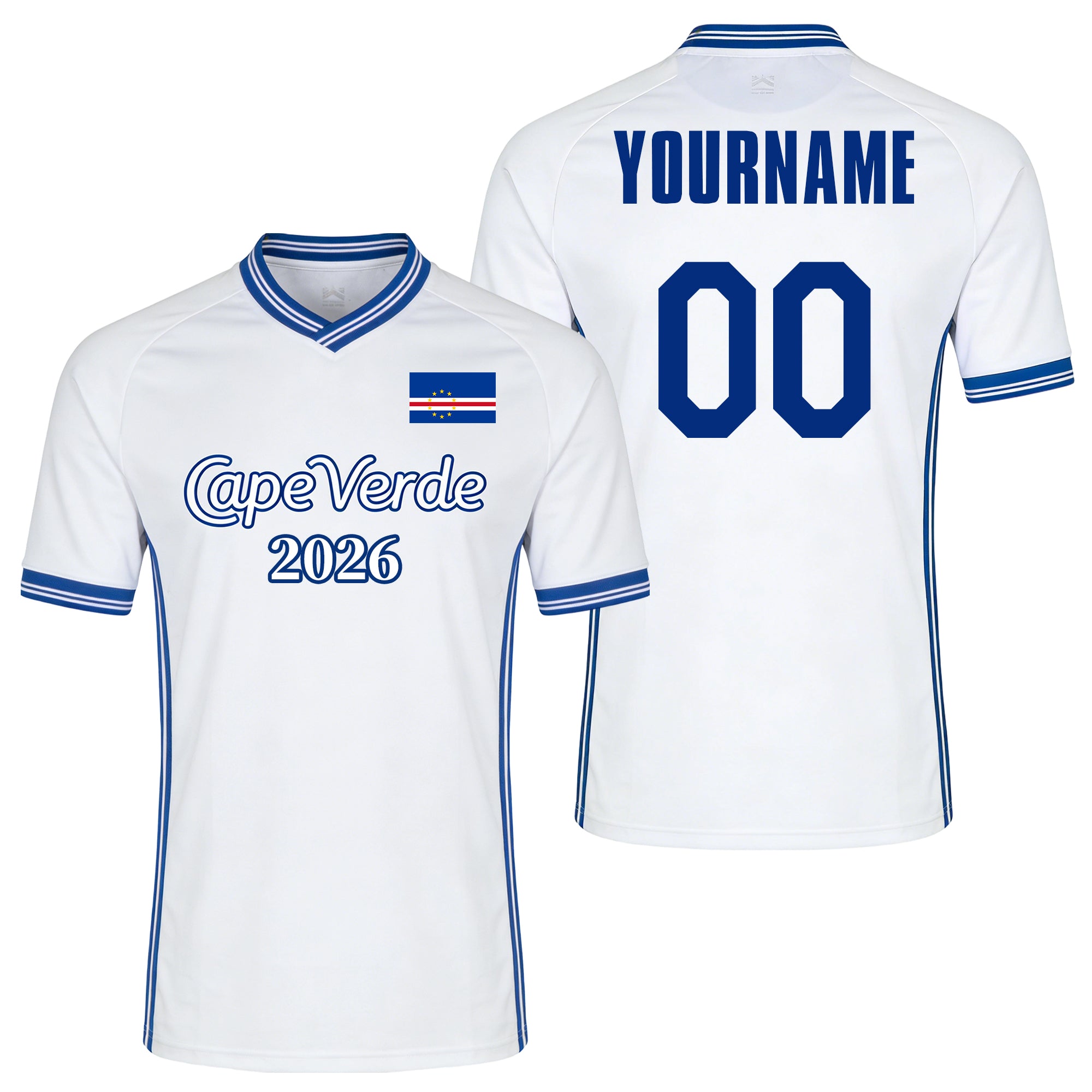 Custom Cape Verde Soccer Jersey – Personalized Name & Number Football Shirt:2026 Cup Kids Youths Mens Womens Fans