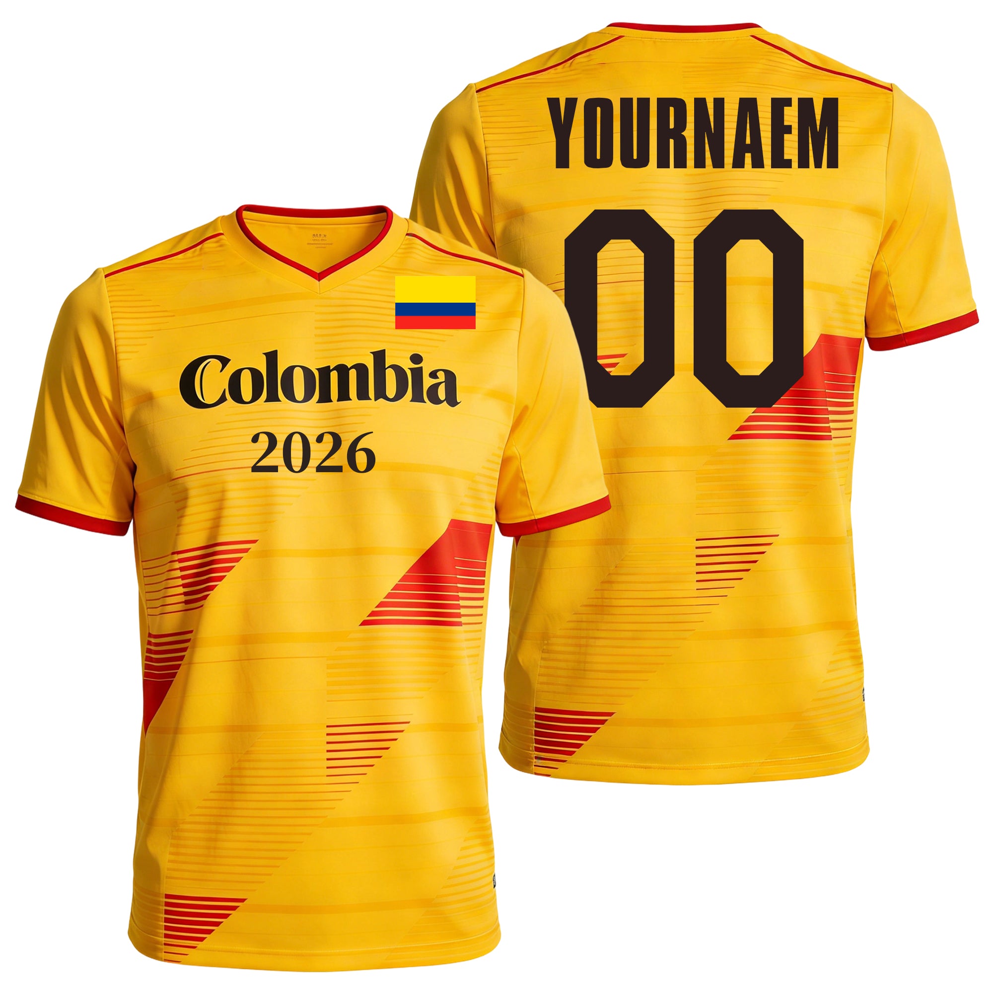 Custom Colombia Soccer Jersey – Personalized Name & Number Football Shirt:2026 Cup Kids Youths Mens Womens Fans
