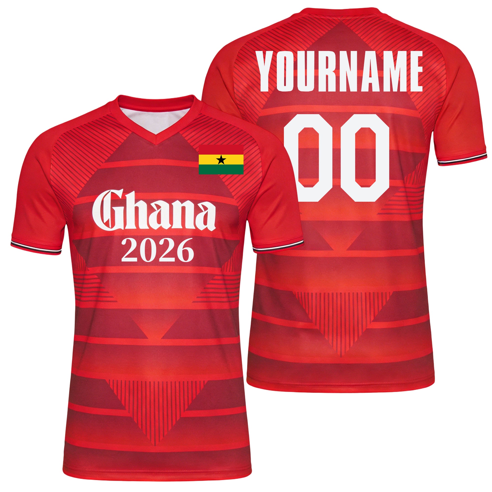 Custom Ghana Soccer Jersey – Personalized Name & Number Football Shirt:2026 Cup Kids Youths Mens Womens Fans
