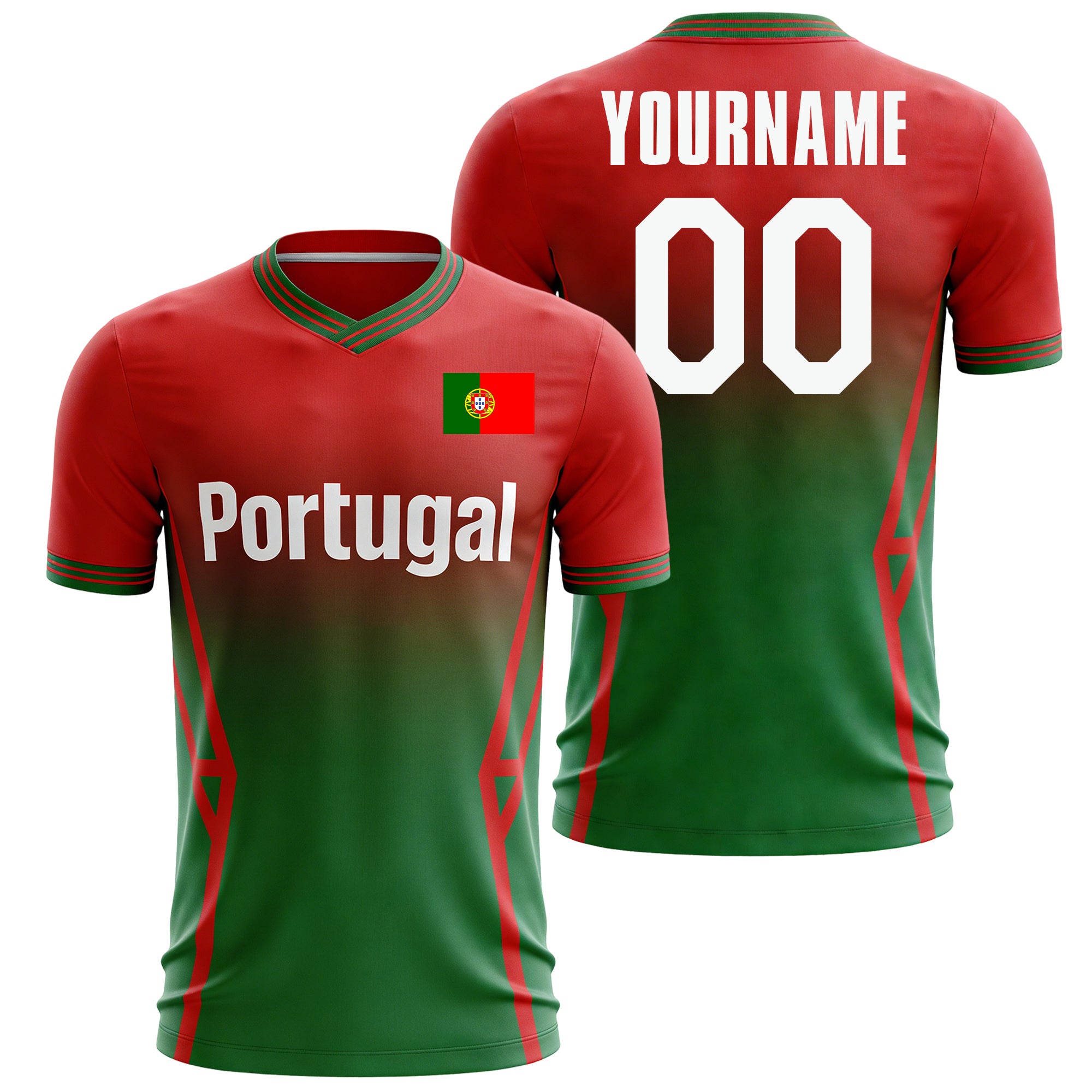 Custom Portugal Soccer Jersey – Personalized Name & Number Football Shirt:2026 Cup Kids Youths Mens Womens Fans