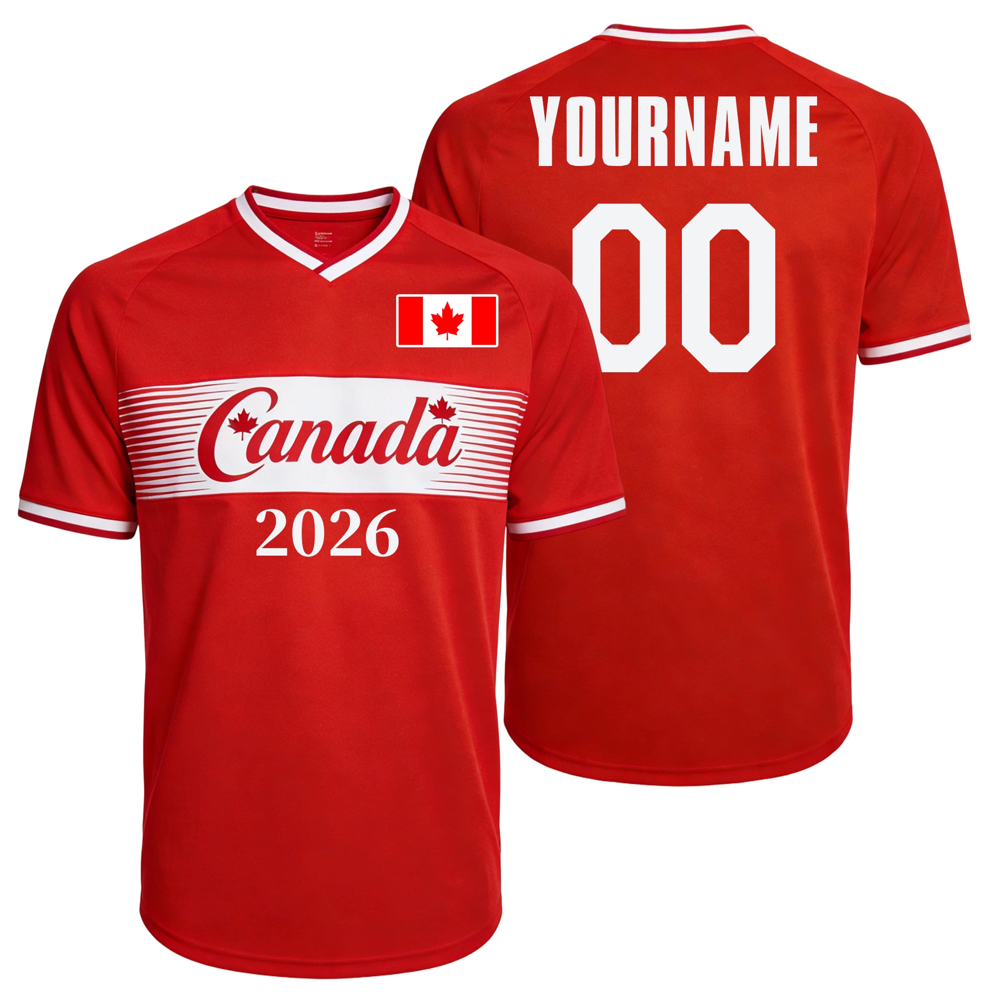 Custom Canada Soccer Jersey – Personalized Name & Number Football Shirt:2026 Cup Kids Youths Mens Womens Fans