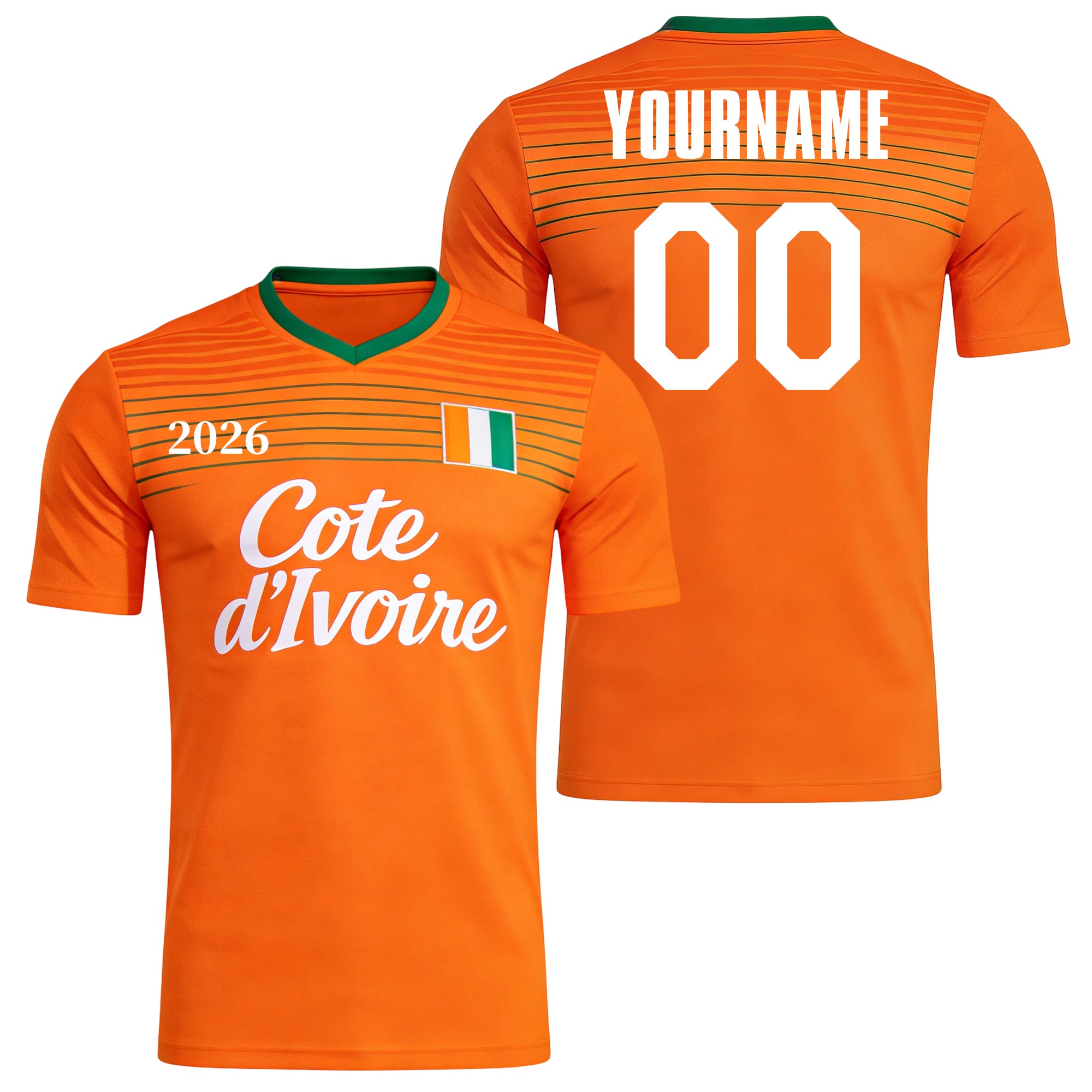 Custom Côte d'Ivoire Soccer Jersey – Personalized Name & Number Football Shirt:2026 Cup Kids Youths Mens Womens Fans