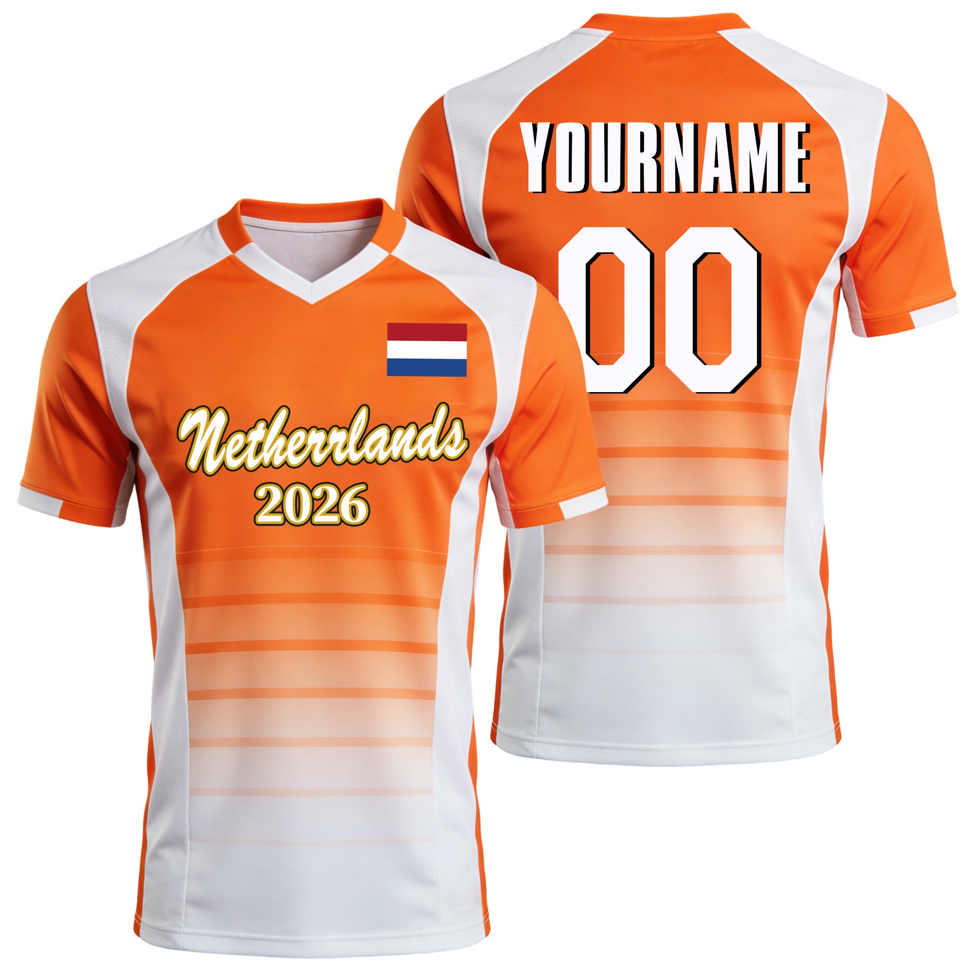 Custom Netherlands Soccer Jersey – Personalized Name & Number Football Shirt:2026 Cup Kids Youths Mens Womens Fans
