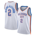 Oklahoma City #2 Gilgeous-Alexander Player Basketball Sleeveless White Jersey Shai For Adult Youth
