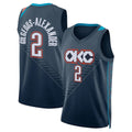 Oklahoma City #2 Gilgeous-Alexander Player Basketball Sleeveless Navy Jersey Shai For Adult Youth