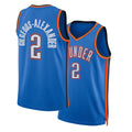 Oklahoma City #2 Gilgeous-Alexander Player Basketball Sleeveless Blue Jersey Shai For Adult Youth