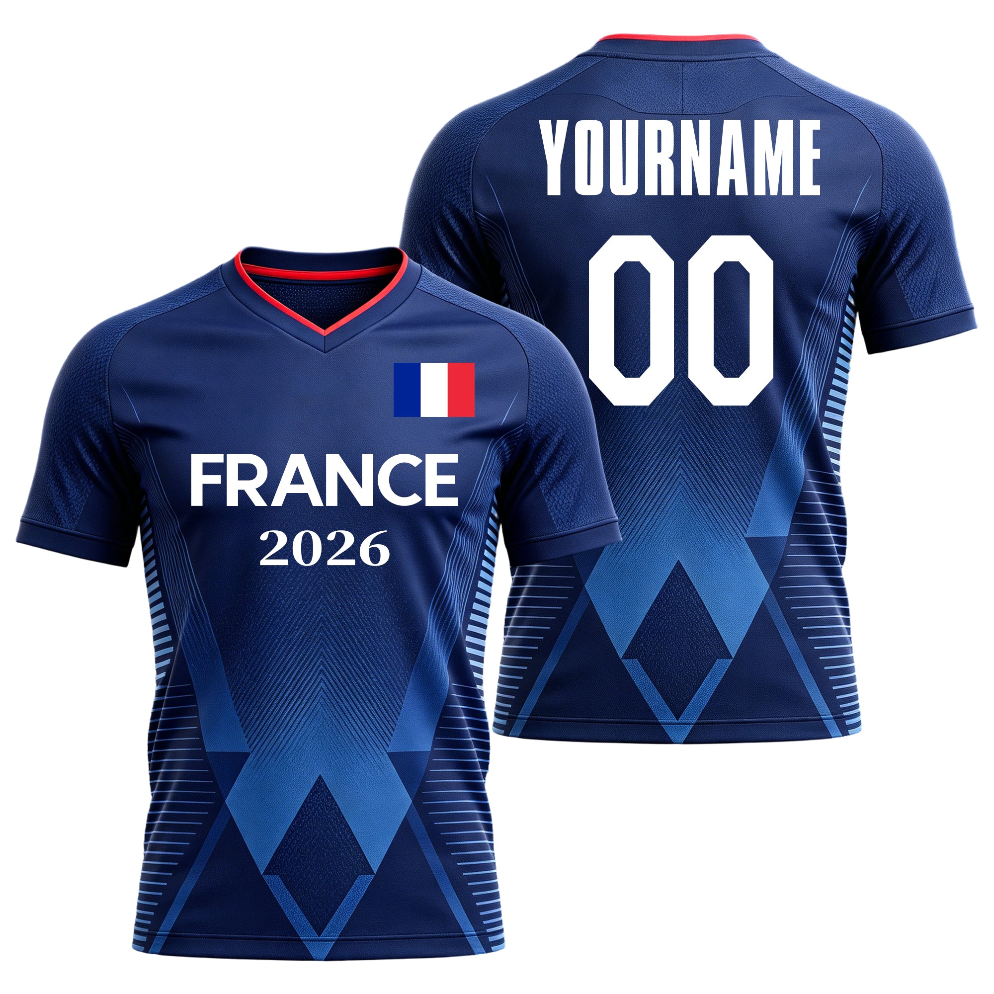 Custom France Soccer Jersey – Personalized Name & Number Football Shirt:2026 Cup Kids Youths Mens Womens Fans