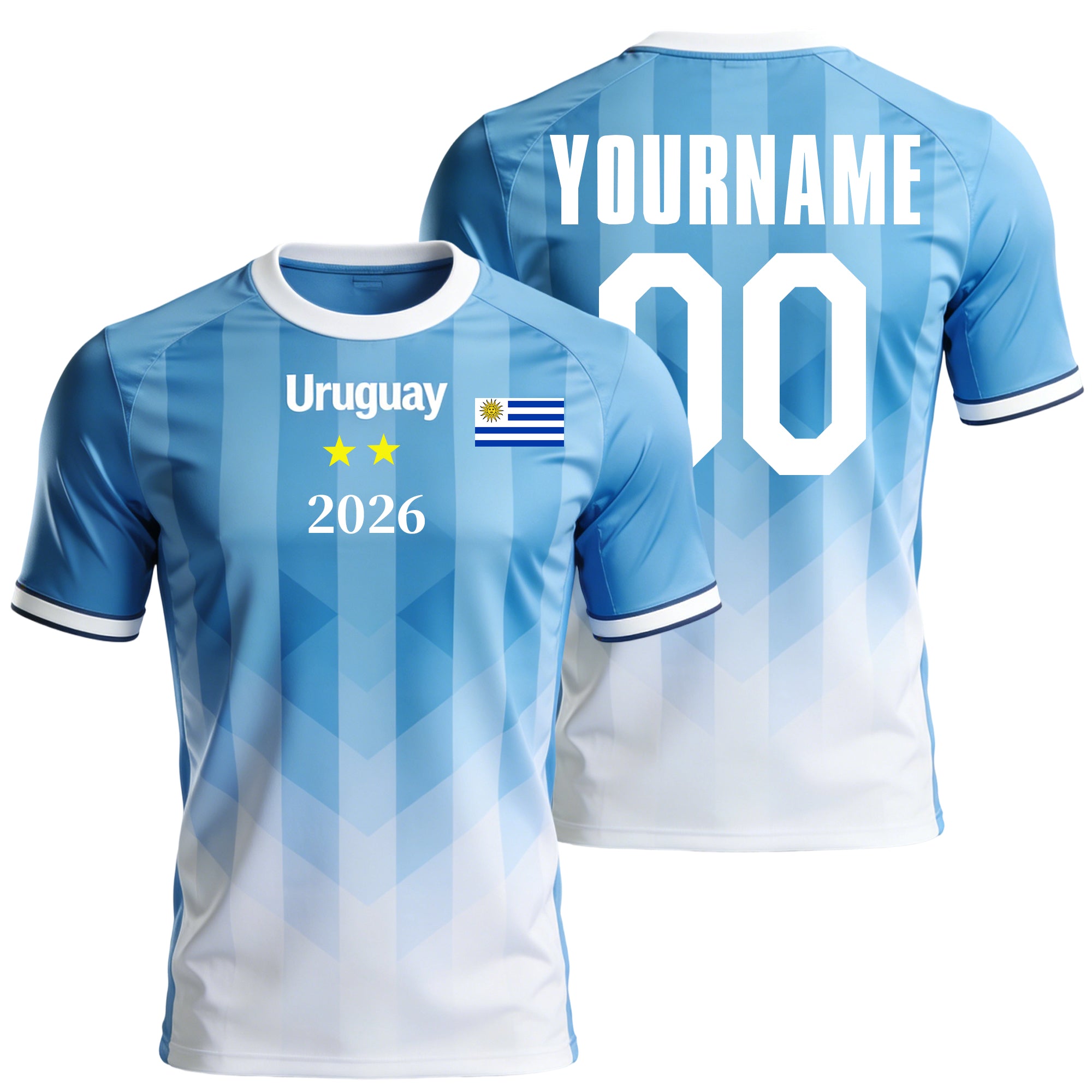 Custom Uruguay Soccer Jersey – Personalized Name & Number Football Shirt:2026 Cup Kids Youths Mens Womens Fans