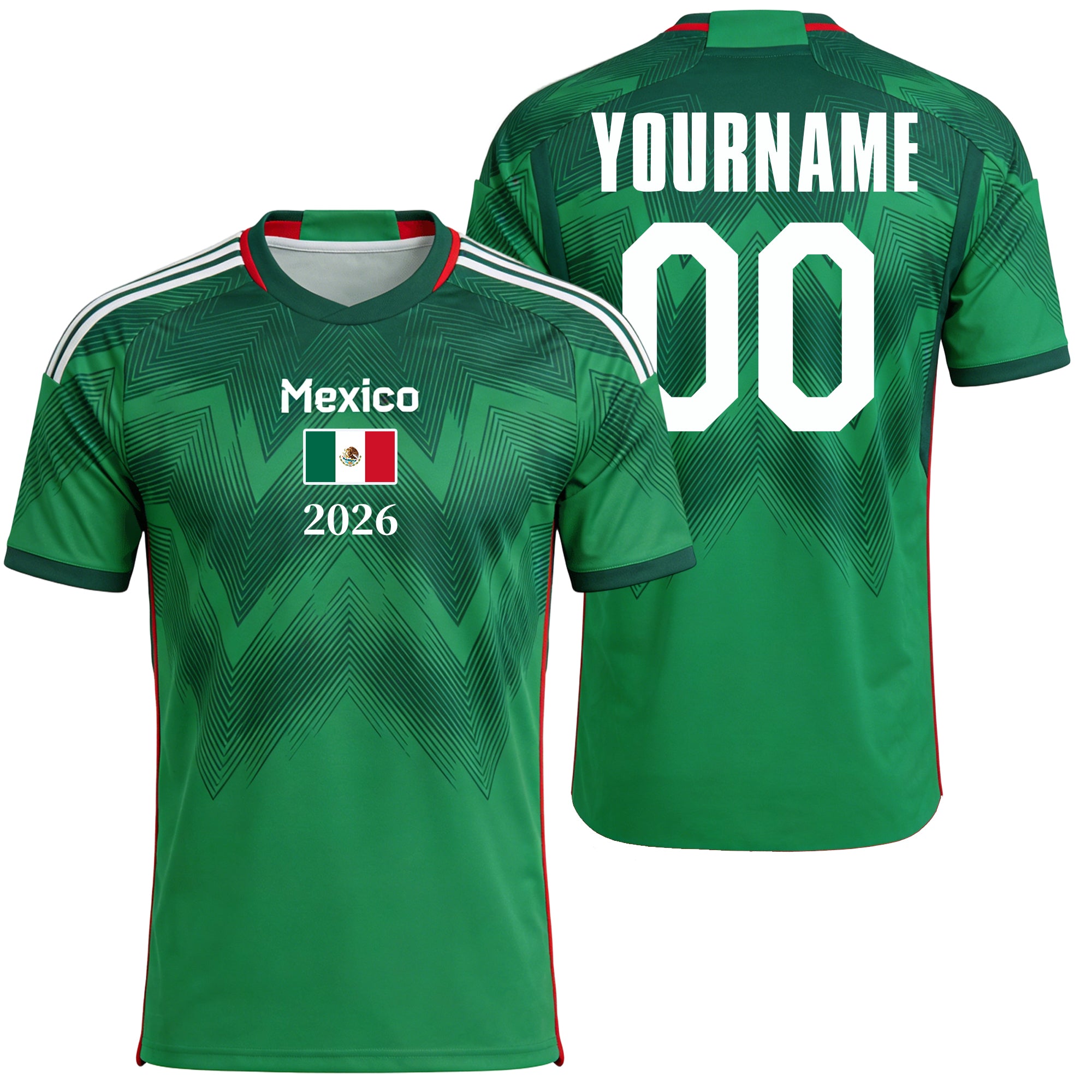 Custom Mexico Soccer Jersey – Personalized Name & Number Football Shirt:2026 Cup Kids Youths Mens Womens Fans