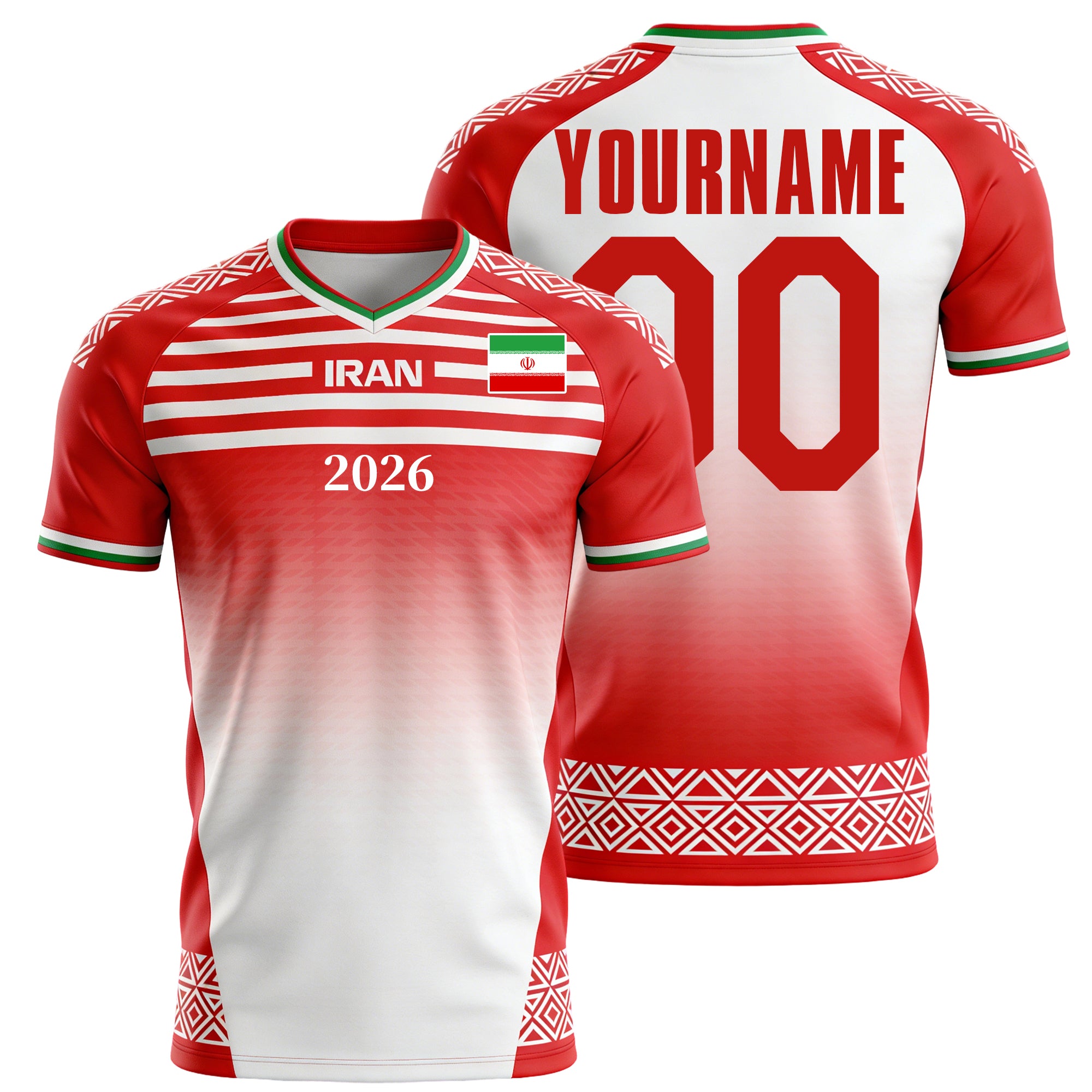 Custom Iran Soccer Jersey – Personalized Name & Number Football Shirt:2026 Cup Kids Youths Mens Womens Fans