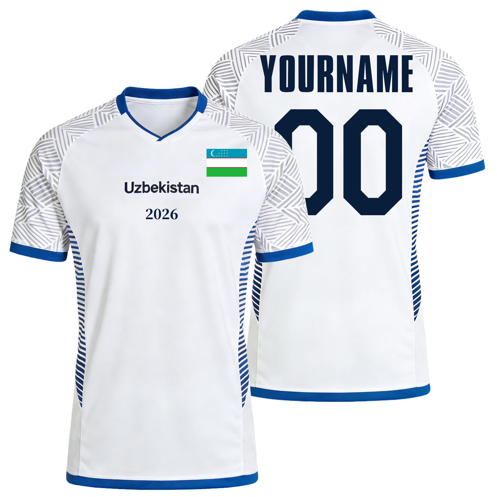 Custom Uzbekistan Soccer Jersey – Personalized Name & Number Football Shirt:2026 Cup Kids Youths Mens Womens Fans