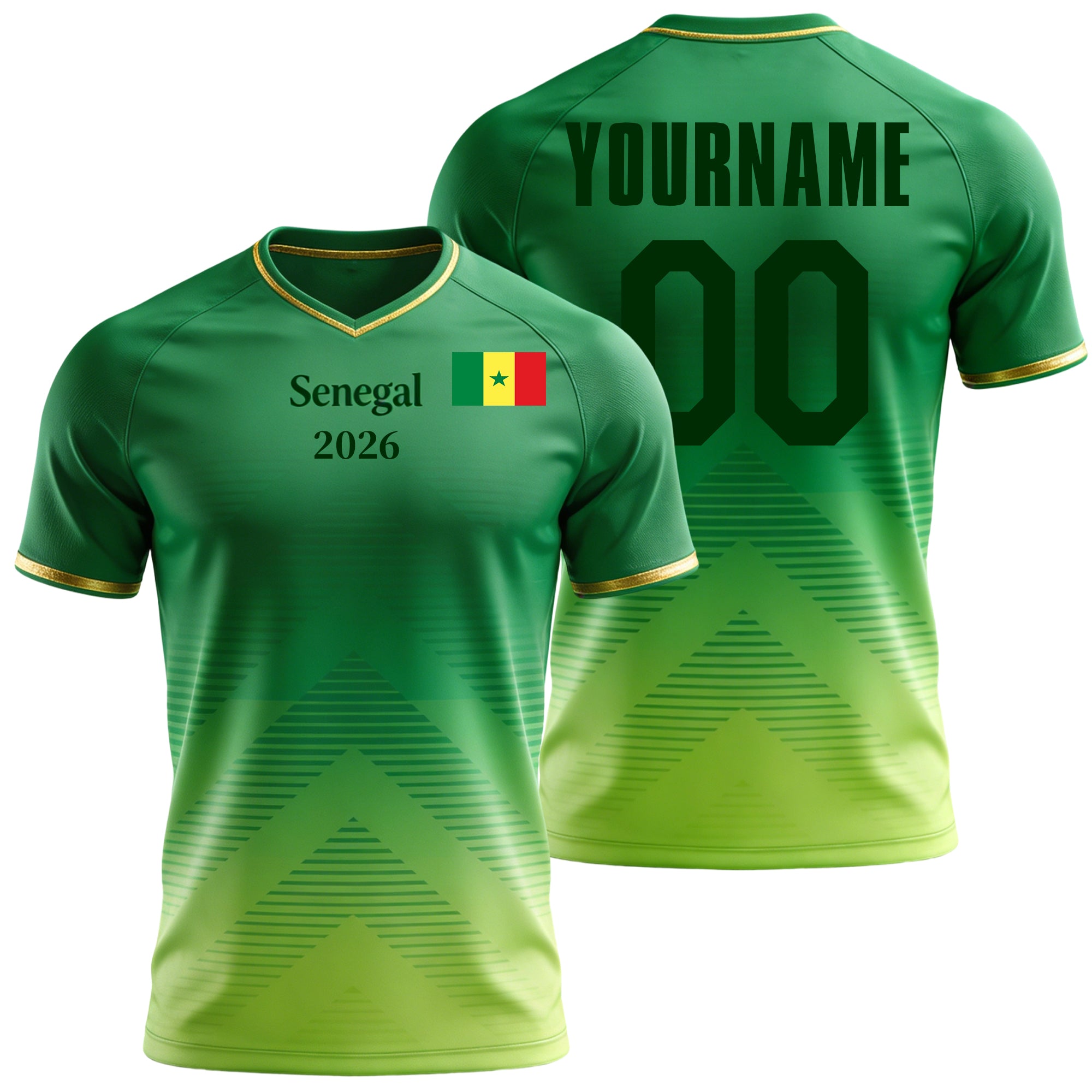 Custom Senegal Soccer Jersey – Personalized Name & Number Football Shirt:2026 Cup Kids Youths Mens Womens Fans