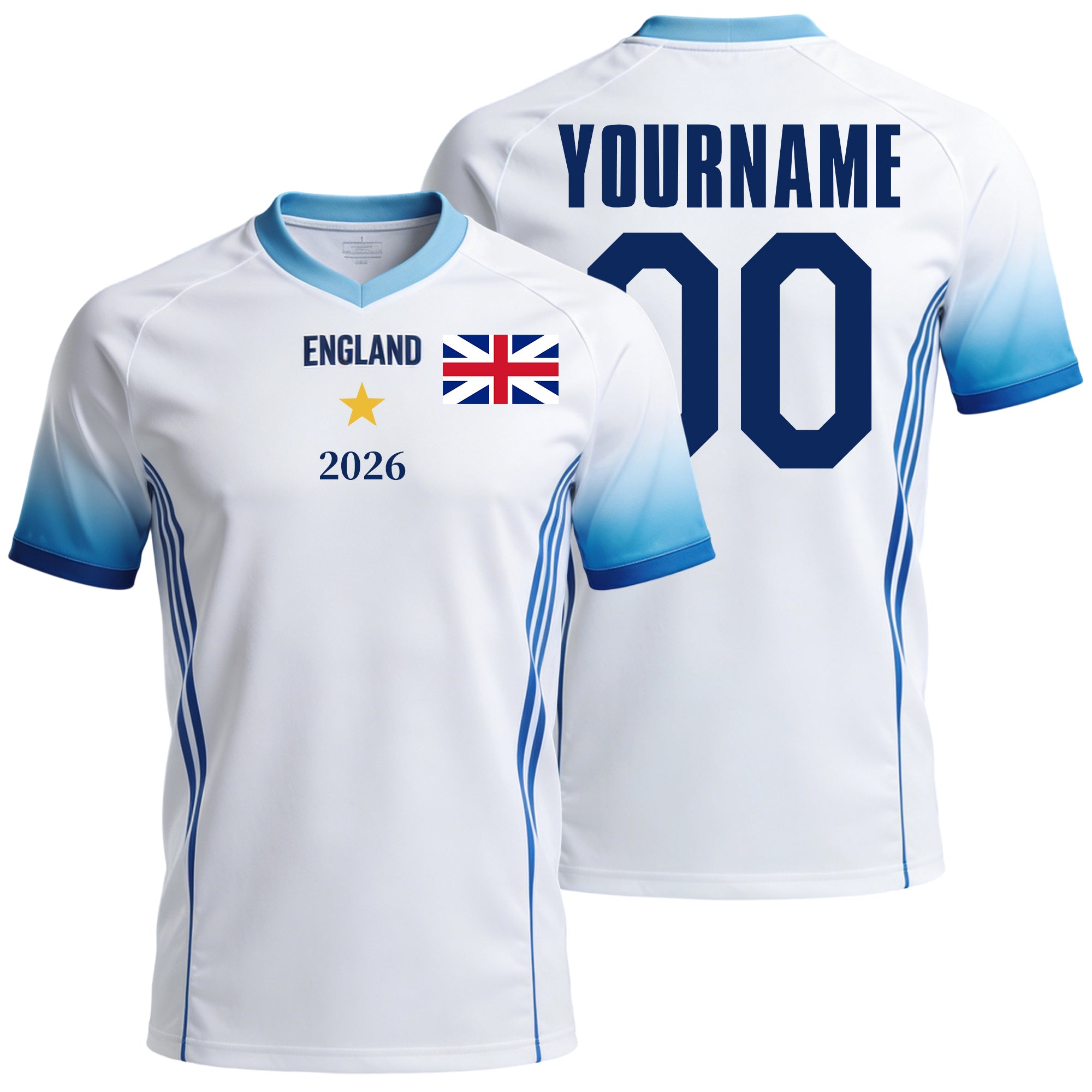 Custom England Soccer Jersey – Personalized Name & Number Football Shirt:2026 Cup Kids Youths Mens Womens Fans