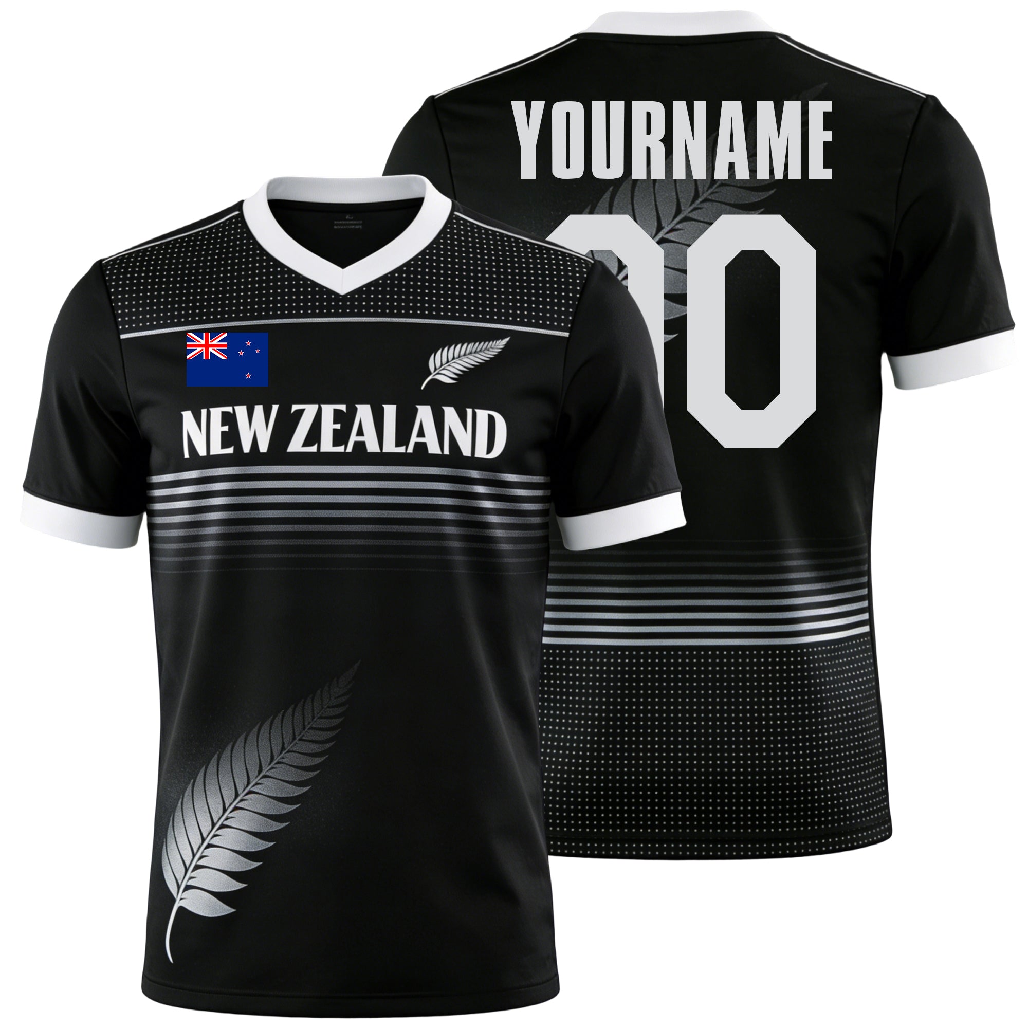 Custom New Zealand Soccer Jersey – Personalized Name & Number Football Shirt:2026 Cup Kids Youths Mens Womens Fans
