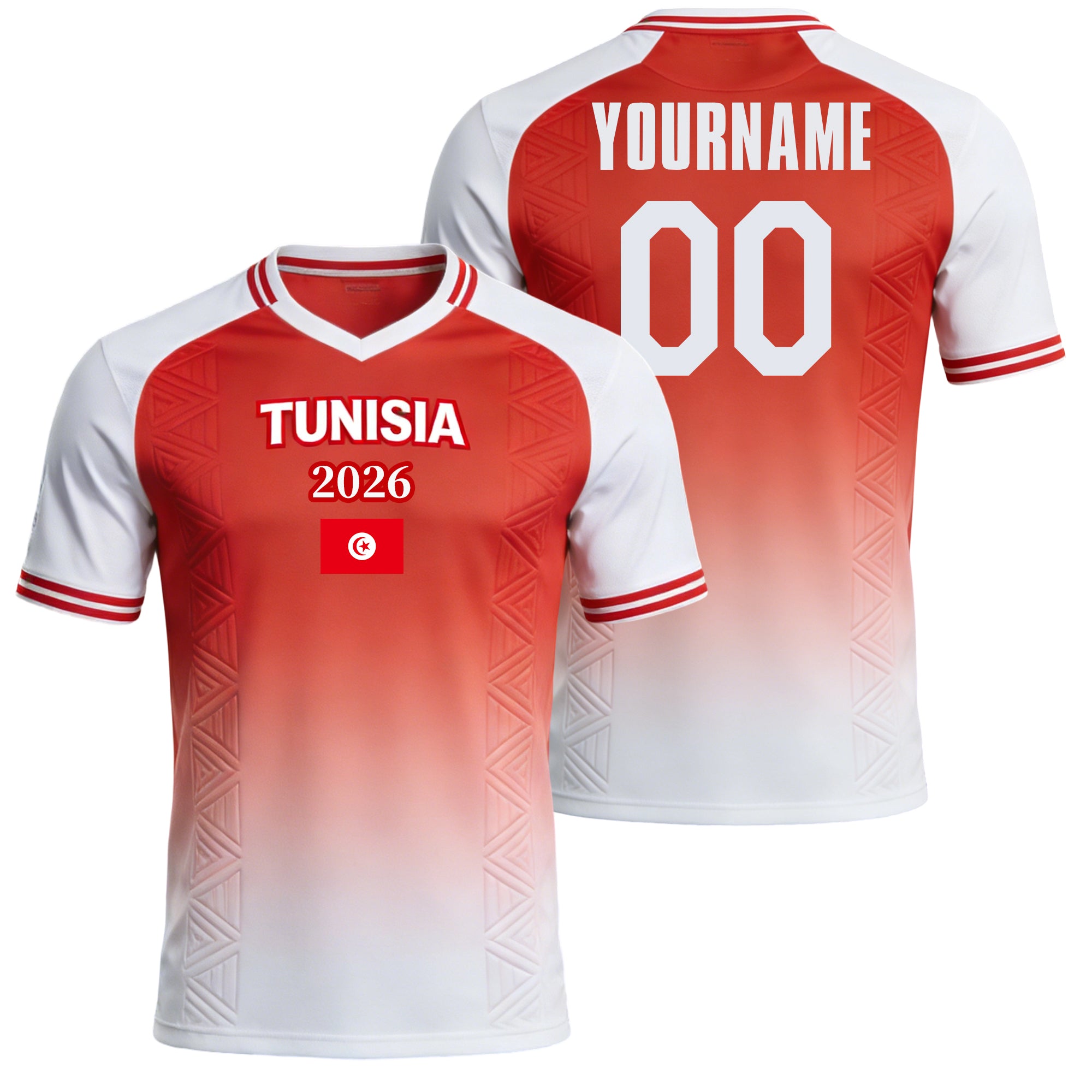 Custom Tunisia Soccer Jersey – Personalized Name & Number Football Shirt:2026 Cup Kids Youths Mens Womens Fans