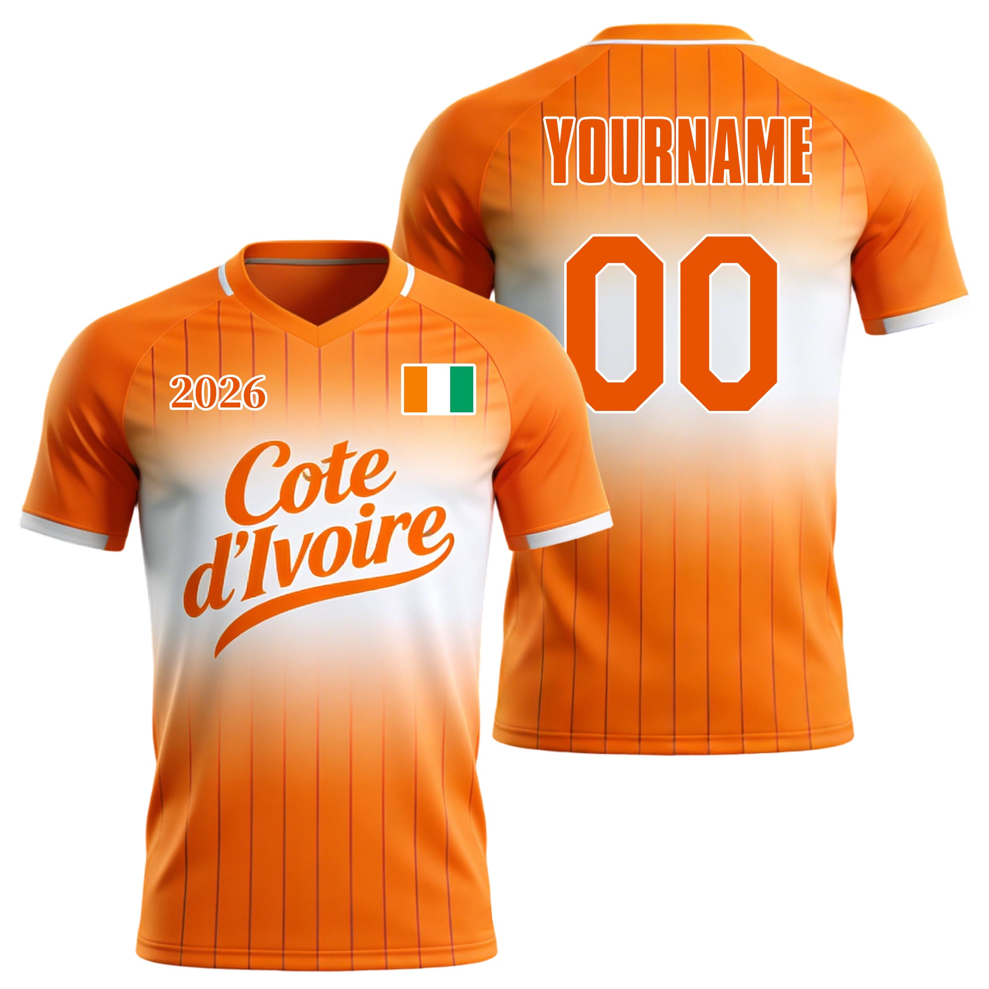 Custom Côte d'Ivoire Soccer Jersey – Personalized Name & Number Football Shirt:2026 Cup Kids Youths Mens Womens Fans